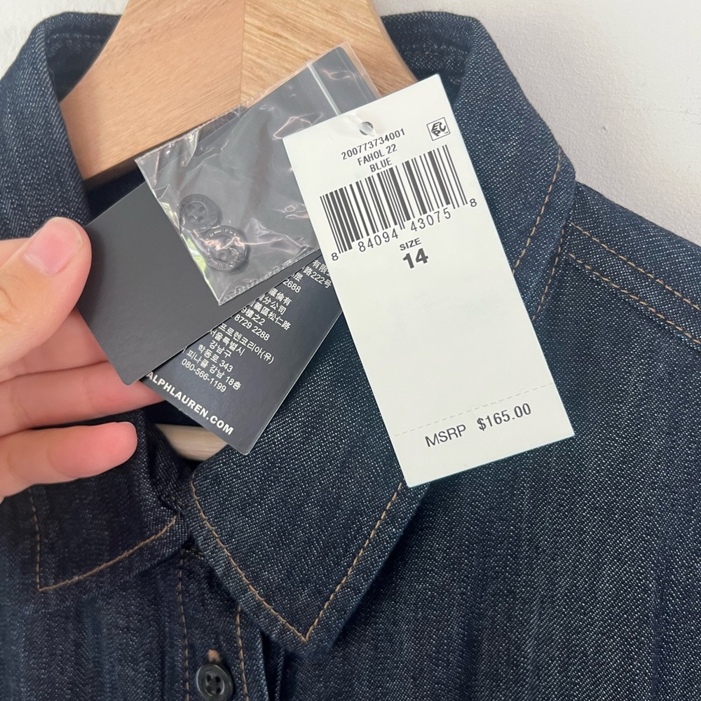 Lauren Ralph Lauren Denim Belted Shirt Dress In Dark Rinse Indigo Size 14 NWT - Picture 6 of 12